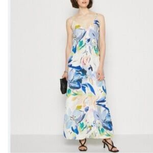 NWT Ted Baker Ashhliy  Floral Watercolor Slip Maxi Dress Sz US 10 Or Ted Sz 4